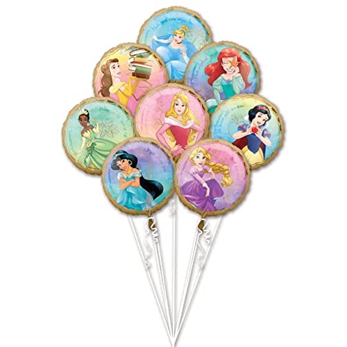 Amscan 3980801 - Folienballon Disney Prinzessinnen, 8 Stück, Ballon Bouquet, Helium Ballons, Luftballons von Anagram