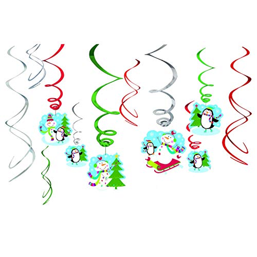 Joyful Snowman Value Pack Swirl Decorations /12 von amscan