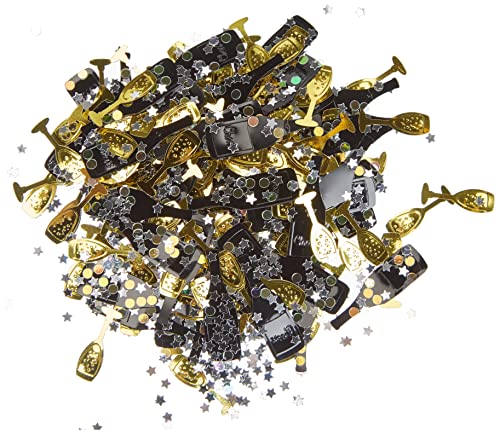 Amscan INT36866 - Konfetti Cheers, Folie, 14 g, Champagner, Sekt, Streudeko, Tischdekoration, Karneval, Geburtstag, Gold von amscan