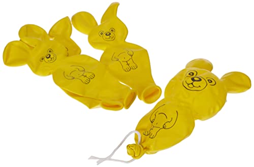 Amscan INT995789 - Latexballons Teddys, 2 Stück, Gelb, Heliumballon, Geburtstag von amscan