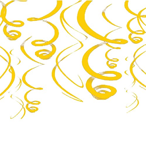 amscan NEU Deko Girlande Swirls, gelb, 12 Stück, 55cm von amscan