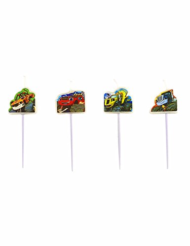 amscan – Set mit 4 Kerzen, Spikes Blaze und die Monster Machine, 9901364, Mehrfarbig von amscan