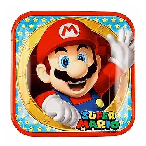 amscan Super Mario Party-Set, 52-teilig, Teller, Becher, Servietten, für 16 Kinder, 9901535-66 von amscan