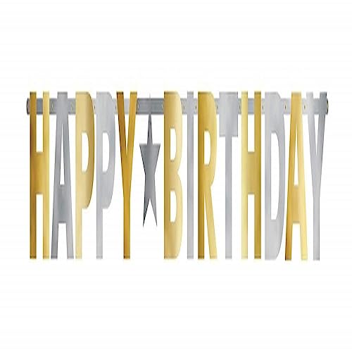 amscan briefpendel Happy Birthday 320 cm Papier Silber/Gold von amscan