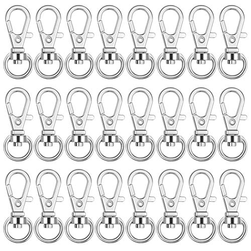 Anezus 100 Stück Schlüsselanhänger Clip Haken Drehgelenk Lanyard Karabinerhaken Schlüsselhaken für Schlüsselband Schlüsselringe Basteln von anezus