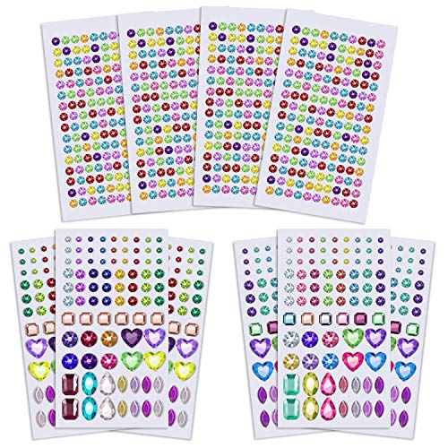 Anezus 1126 Stück Strass-Aufkleber, selbstklebend, glitzernd, für Nägel, Körper, Make-up, Festival, verschiedene Größen und Formen, 10 Blatt Anezus 1126 Stück Strass-Aufkleber, selbstklebend, glitzernd, für Nägel, Körper, Make-up, Festival, verschiedene Größen und Formen, 10 Blatt von anezus