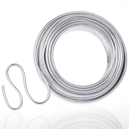 Anezus Aluminiumdraht, 3 mm, 100 m, Biegbar, Silber, für Kranzherstellung, Perlenstickerei, Blumen von anezus