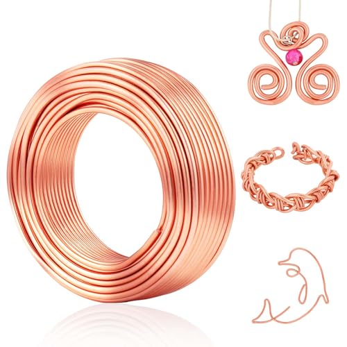 Anezus Aluminiumdraht, biegbarer Armatur, dicker Draht für Kranz, Schmuckherstellung, Gartenarbeit, Modellierung, Cosplay-Requisiten (Kupfer, 3 mm) von anezus