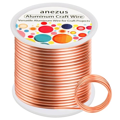 Anezus Basteldraht, biegbar, 12 Gauge, 2 mm, Metallanker-Modellierdraht zum Basteln, Kranzherstellung, Schmuckherstellung, Perlen, Blumen (Kupfer, 30 m) von anezus