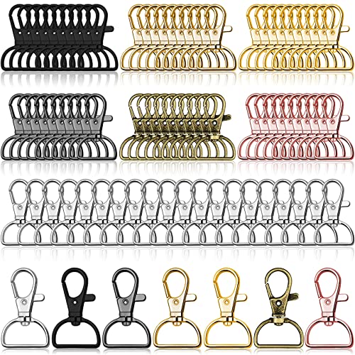 Anezus Drehverschluss-Haken, 80 Stück Schlüsselanhänger-Clip-Haken, D-Ring-Clip, Schlüsselband-Hardware für Schlüsselanhänger, Schlüsselbandherstellung, Geldbörsen-Hardware, DIY Handwerk (1,9 cm von anezus