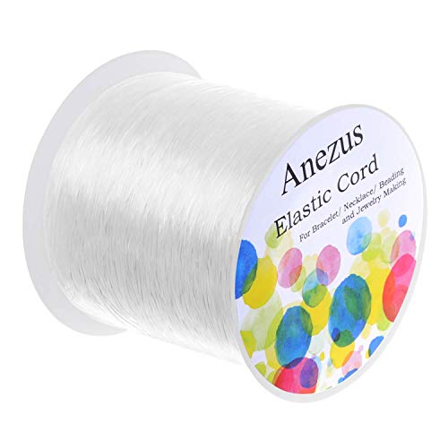 Anezus Elastische Armbandschnur, 1 mm Durchmesser, 120 m Länge, kristallklar, Nylon, modern, Schmuckherstellungszubehör von anezus