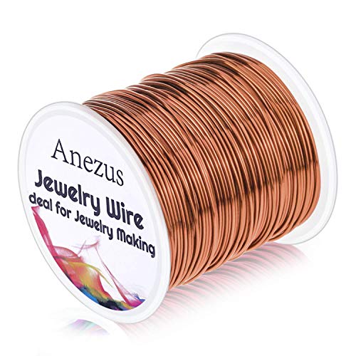 Schmuckdraht für Schmuckherstellung, Anezus Basteldraht, anlaufgeschützt, Kupfer, Perlendraht für Schmuckherstellung und Handwerk (0.8mm, Copper) von anezus