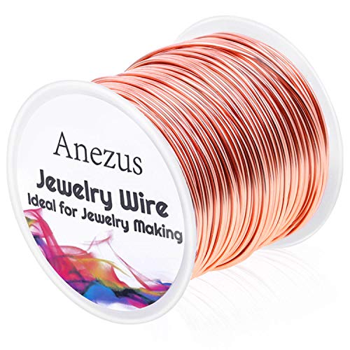 Schmuckdraht für Schmuckherstellung, Anezus Basteldraht, anlaufgeschützt, Kupfer, Perlendraht für Schmuckherstellung und Handwerk (1mm, Copper) von anezus