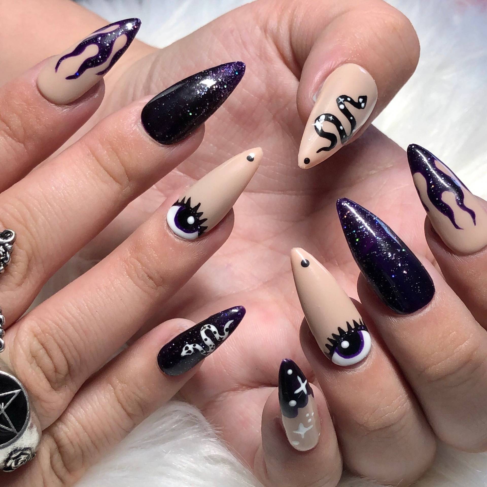 Witchy Witch Press On Nails Mit Schlangen Und Augen Halloween - Valentines Day Geschenk 2025 Witchy Witch Press On Nails Mit Schlangen Und Augen Halloween - Valentines Day Geschenk 2025 von anjsnails
