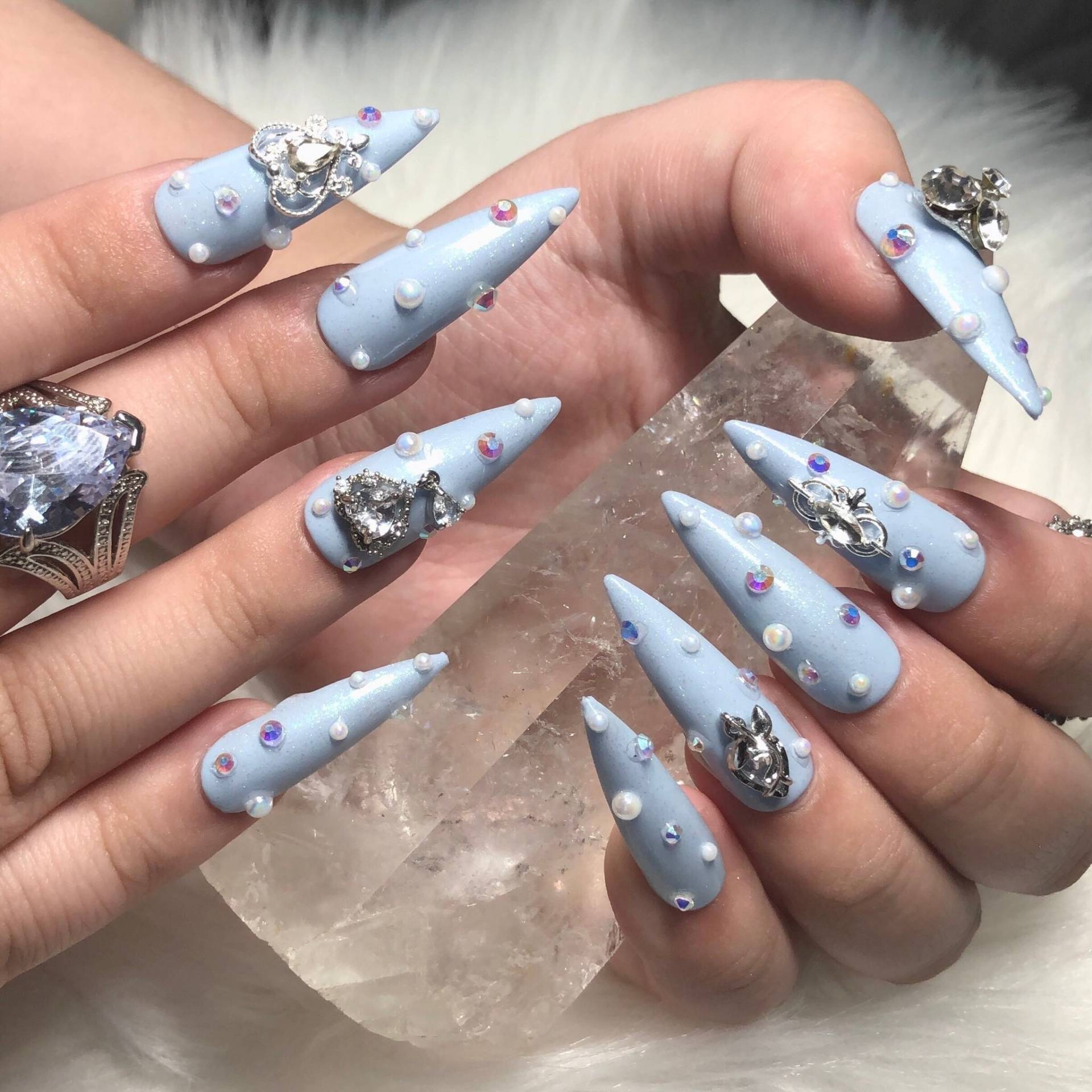 stiletto Baby Blau Glitter Kristall Drücken Sie Die Nägel Prinzessin Quitte - Valentinstag Geschenk 2025 stiletto Baby Blau Glitter Kristall Drücken Sie Die Nägel Prinzessin Quitte - Valentinstag Geschenk 2025 von anjsnails