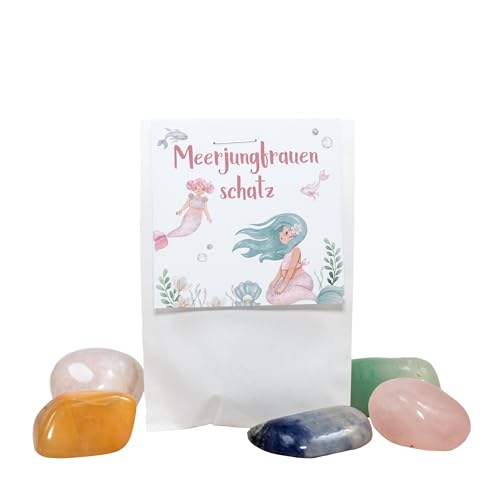 10x Meerjungfrauenschatz • Glücksstein 2-3cm • Geburtstag Mädchen Junge • Glücksstein für Kinder • Geschenkidee Mitgebsel Glücksbringer Sammelstein Taufe Hochzeit Einschulung (Meerjungfrau) von annaundfelix