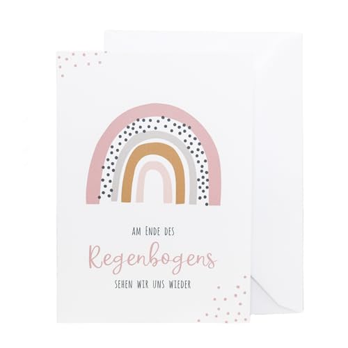 Trauerkarte Sternenkind, Klappkarte mit Umschlag, Regenbogen Rosa Mädchen, Kondulenzkarte, Beerdigung Beisetzung Trauerkarte Sternenkind, Klappkarte mit Umschlag, Regenbogen Rosa Mädchen, Kondulenzkarte, Beerdigung Beisetzung von annaundfelix