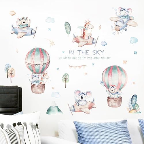 anneratteryer Flugzeug Tier Wandtattoo,Wandaufkleber Kinderzimmer Tiere,Wandtattoo Little Deco Luftballon,DIY Giraffe Elefant Heißluftballon Wandaufkleber für Mädchen Junge Schlafzimmer Wanddeko anneratteryer Flugzeug Tier Wandtattoo,Wandaufkleber Kinderzimmer Tiere,Wandtattoo Little Deco Luftballon,DIY Giraffe Elefant Heißluftballon Wandaufkleber für Mädchen Junge Schlafzimmer Wanddeko von anneratteryer