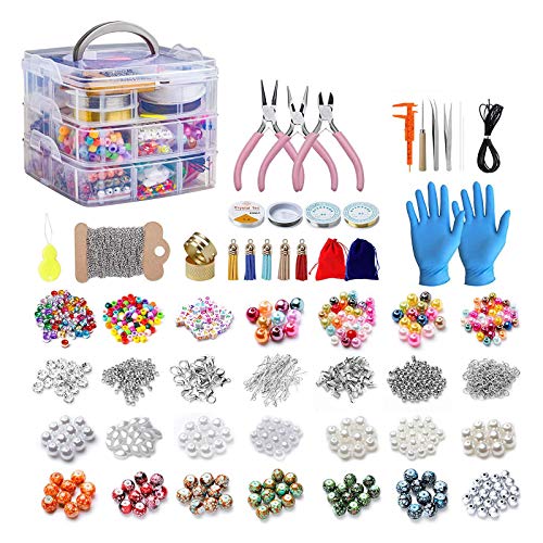 antianzhizhuang IY Schmuckherstellungs-Set mit verschiedenen Perlen, Drahtzange, D-Formen für Kinder unter 10 Jahren, 2456-teilig antianzhizhuang IY Schmuckherstellungs-Set mit verschiedenen Perlen, Drahtzange, D-Formen für Kinder unter 10 Jahren, 2456-teilig von antianzhizhuang
