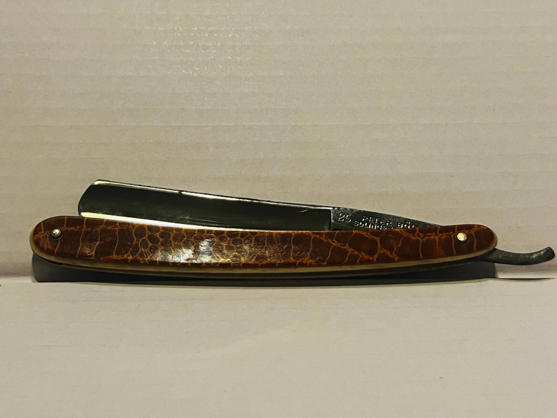 Rasiermesser Solingen Ohligs 25 Peter Boll , Stahlwaren Rasiermesser Solingen Ohligs 25 Peter Boll , Stahlwaren von antiquestoreAlex