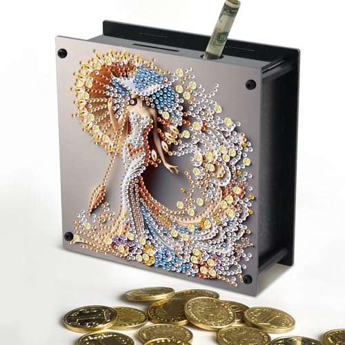 DIY 5D Diamond Painting Coin Bank - Elegante Dame mit Sonnenschirm Design Acryl Penny Jar Handgemachte Funkelnde Handwerk Aufbewahrungsbox für Home Desktop Display & Geschenk DIY 5D Diamond Painting Coin Bank - Elegante Dame mit Sonnenschirm Design Acryl Penny Jar Handgemachte Funkelnde Handwerk Aufbewahrungsbox für Home Desktop Display & Geschenk von antor