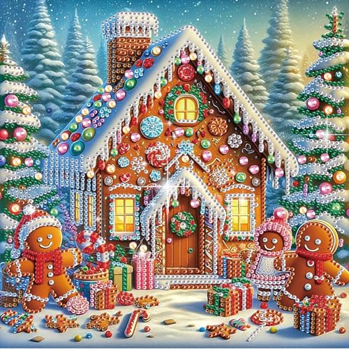 antor Weihnachten Diamond Painting Kit, 5D Spezielle Form Diamant Kunst für Erwachsene, Lebkuchenhaus DIY Kristall Strass Diamant Malerei Urlaub Wand Dekor Winter Home Decoration antor Weihnachten Diamond Painting Kit, 5D Spezielle Form Diamant Kunst für Erwachsene, Lebkuchenhaus DIY Kristall Strass Diamant Malerei Urlaub Wand Dekor Winter Home Decoration von antor
