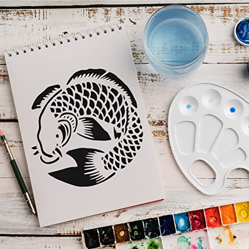Schablone Fisch Wasser v10 Design Stencil DIY Airbrush Muster Wandgestaltung Sprühschablone 15 x 15 cm von anygoods