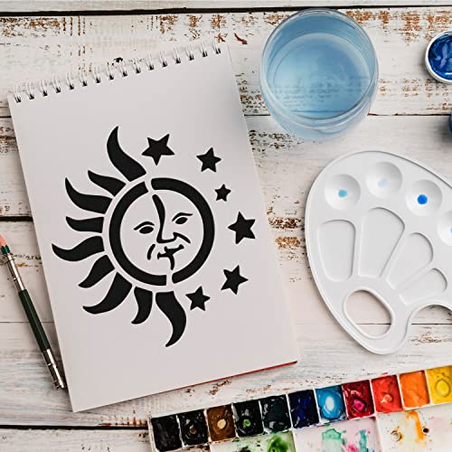 Schablone Sonne Mond v1 Design Stencil DIY Airbrush Muster Wandgestaltung Sprühschablone 21 x 21 cm Schablone Sonne Mond v1 Design Stencil DIY Airbrush Muster Wandgestaltung Sprühschablone 21 x 21 cm von anygoods