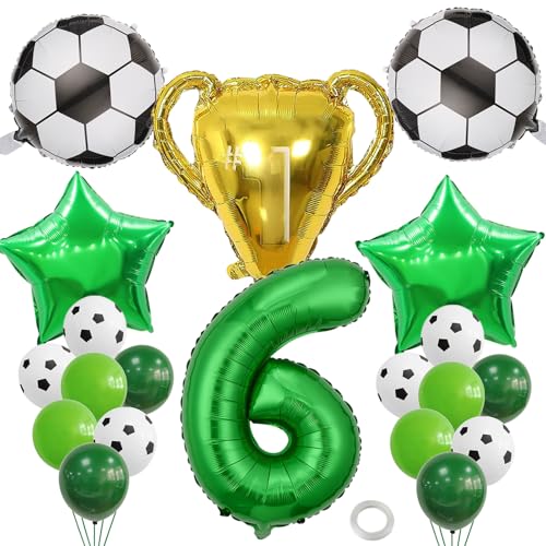 Fussball Deko Geburtstag Kinder 6 Jahr Folienballon,Geburtstagsdeko 6 Jahr Junge,Latex Fußball Ballons Grün,24 Pcs Fussball Luftballonset mit zahl 6 Luftballon Und Trophäe Folienballon Geburtstag Deko Fussball Deko Geburtstag Kinder 6 Jahr Folienballon,Geburtstagsdeko 6 Jahr Junge,Latex Fußball Ballons Grün,24 Pcs Fussball Luftballonset mit zahl 6 Luftballon Und Trophäe Folienballon Geburtstag Deko von anyìshwu
