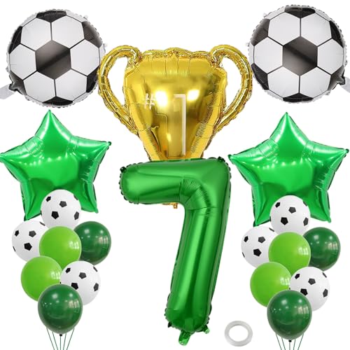 Fussball Deko Geburtstag Kinder 7 Jahr Folienballon,Geburtstagsdeko 7 Jahr Junge,Latex Fußball Ballons Grün,24 Pcs Fussball Luftballonset mit zahl 7 Luftballon Und Trophäe Folienballon Geburtstag Deko Fussball Deko Geburtstag Kinder 7 Jahr Folienballon,Geburtstagsdeko 7 Jahr Junge,Latex Fußball Ballons Grün,24 Pcs Fussball Luftballonset mit zahl 7 Luftballon Und Trophäe Folienballon Geburtstag Deko von anyìshwu