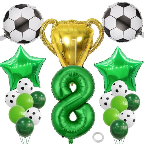 Fussball Deko Geburtstag Kinder 8 Jahr Folienballon,Geburtstagsdeko 8 Jahr Junge,Latex Fußball Ballons Grün,24 Pcs Fussball Luftballonset mit zahl 8 Luftballon Und Trophäe Folienballon Geburtstag Deko Fussball Deko Geburtstag Kinder 8 Jahr Folienballon,Geburtstagsdeko 8 Jahr Junge,Latex Fußball Ballons Grün,24 Pcs Fussball Luftballonset mit zahl 8 Luftballon Und Trophäe Folienballon Geburtstag Deko von anyìshwu