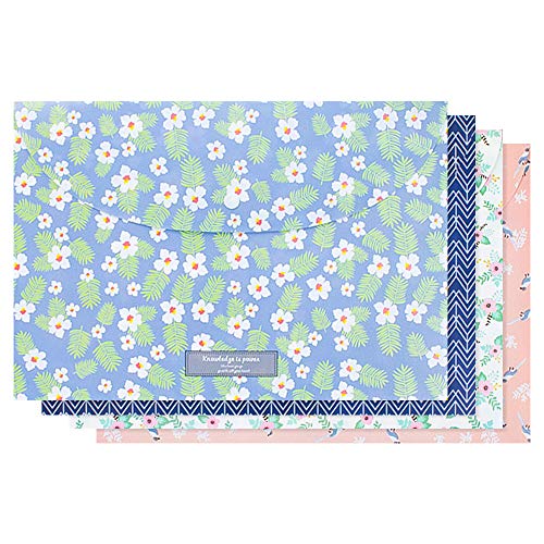 4 Stück Ordner Kunststoff A4 Floral Printed Dokumentenmappe Kunststoff Hüllen Umschlag Datei Ordner für Schule Büro Hausaufgaben 4 Stück Ordner Kunststoff A4 Floral Printed Dokumentenmappe Kunststoff Hüllen Umschlag Datei Ordner für Schule Büro Hausaufgaben von aoory