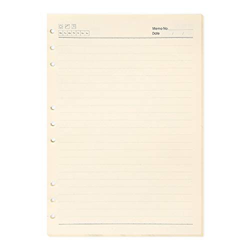 Linierte Einlagen, 9 Löcher, B5 Planer, Nachfüllblätter, 9-Ringbuch, B5, liniertes Papier, Nachfüllpack für Notizbuch-Einlagen von aoory