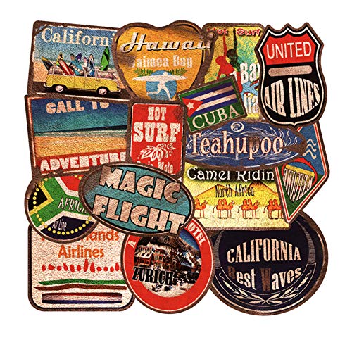 apofly Vinyl Vintage Briefmarken Aufkleber Retro Reise Aufkleber wasserdichte Aufkleber Aufkleber Für Gepäck Skateboard Laptop Koffer Aufkleber 36 Stücke von apofly