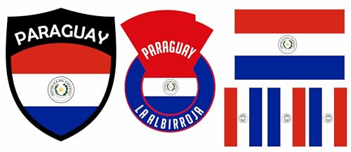 Paraguay Bügelbild T-Shirt Druck Transferbügeln 6 Stück - Transfer Bügelmotiv einfach Patches aufbügeln DIY Flicken - WM EM Sport 073 von aprom