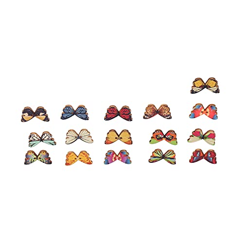 100pcs Hölzerne Knöpfe Farbenfrohe Gemischte Cartoon S DIY -Knöpfe Zum Nähen Bastelnder Knopfknopf Buttonsewing B und Dose Anzug von aqxreight