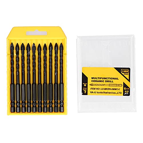 10pcs Bohrer Bits Schwarz Kreuzedangle Speerspearhex Griff Beton Keramikbohrer für Fliesen B Glas Plastik Holz Bohrer Bitsdrill Bits Setceramic Bohrholz Bohrer Bitconconconconconc von aqxreight
