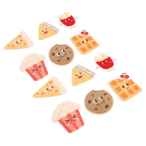 12pcs Food Iron auf Flecken für Kleidung Schöne Modische Abneiung auf Gestickte Applikationen von aqxreight