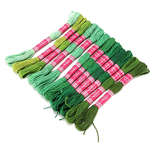 12pcs Stickereien Faden -Gradient Helle Farbe Polyester Linie für Stickereien für Stickelfänger Stickerei ThreadThreadsends. und Wird Färben (Grüne Serie) von aqxreight