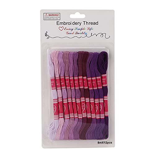 12pcs Stickereien Faden -Gradient Helle Farbe Polyester Linie für Stickereien für Stickelfänger Stickerei ThreadThreadsends. und Wird Färben (PURPLE) von aqxreight