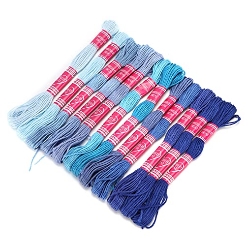 12pcs Stickereien Faden -Gradient Helle Farbe Polyester Linie für Stickereien für Stickelfänger Stickerei ThreadThreadsends. und Wird Färben (blaue Farbe) von aqxreight