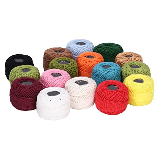 16pcs Häkelfäden Robuste, Reichhaltige Helle Farbe Hochlust Breiter Anwendung Häkelte Baumwolle 16pcs Häkelfaden Robust Als Widerstandsfähige Helle, Helle Farbe Hochlust Breit von aqxreight