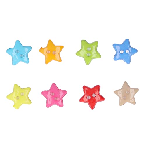 200pcs Sternknöpfe Farbenfroh Einzigartiges Design Niedlich SM -Deco -Knöpfe Zum Nähen Dekoration DIY Crafts Stern Buttonswing Tastendeco Buttonscrts. Großartig a in Form von aqxreight