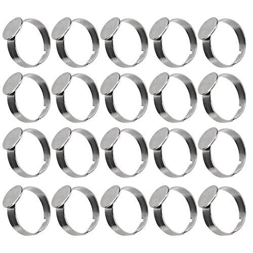 20pcs Leere Ringe DIY Färbung Stahl Wohnringe Basen für Männer Frauen Schmuck Handwerk Dekoration 20pcs Leere Ringe DIY Stainl Steel Flat Rings Basen für Männer Frauen Schmuck Handwerk von aqxreight