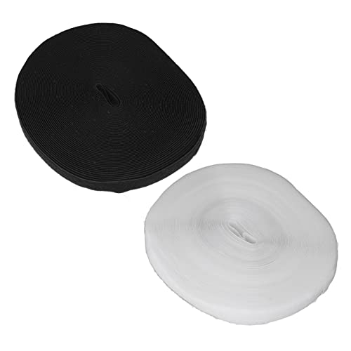2pcs Haken und Klebeband 25m Länge Schwarz weiß 2,5 Cm Breit Weiches Nylon DIY Schneiden Selbstklebender Haken und Schleifenhaken TapeHook Stripsadhesive Kapuze Sie Nylon von aqxreight