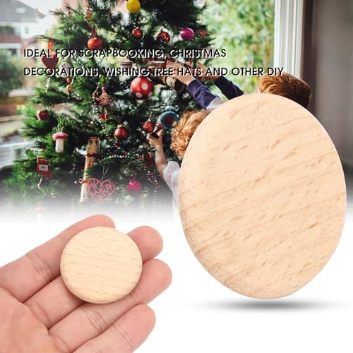 50pcs Runde Hölzerne Leere Scheiben Buchenchip No Loch DIY Hand Gemachtes Dekorationszubehör (3,8 cm) von aqxreight