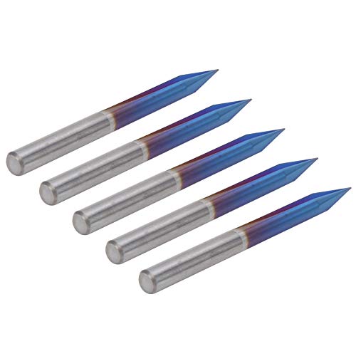 5pcs 2 Flöten Gerade Grooves V Bit Gravurwerkzeuge Blau 4mm Schaftschneider 4 X 0,3 X 30 Mm von aqxreight