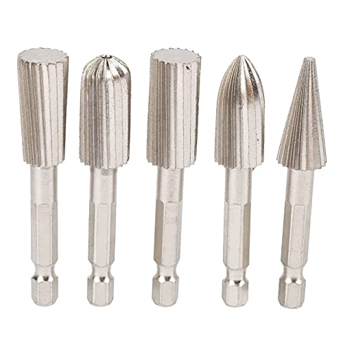 5pcs Datei 1/4in Hex Shank Double Metal Bohrmaschine Zum Schnitzen und Polieren Eingestellt von aqxreight
