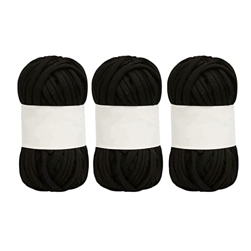 5pcs Spaghetti -Garn 0,8 Zoll Breit Weich, Hellfreundlicher Baumwollhellfarben -Teppichgarn Zum Häkeln von Stricken DIY Unsere Frie und Familie. Spaghetti -Garncarpet -Garnitine -Garn -Hemd (BLACK) von aqxreight
