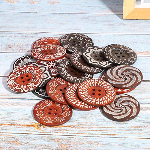 6 Cm 20pcs Gemischtes Muster 4Holes Holznähte Knöpfe für Pullover Overlock Decor et Ihren Grundbedürfnissen. Buttonswooden Buttonswing Tastenschließe Schaltflächenzubehör Zubehör von aqxreight